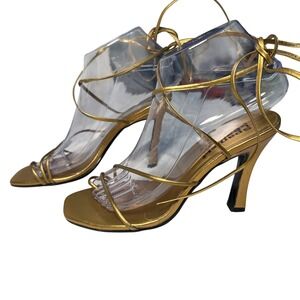 Sergio Zelzer Strappy Lace Up‎ Gladiator Sandals Womens Sz 6 Y2K Handmade Brazil